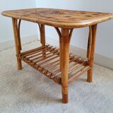 Coffee table in rattan marquetry 1960