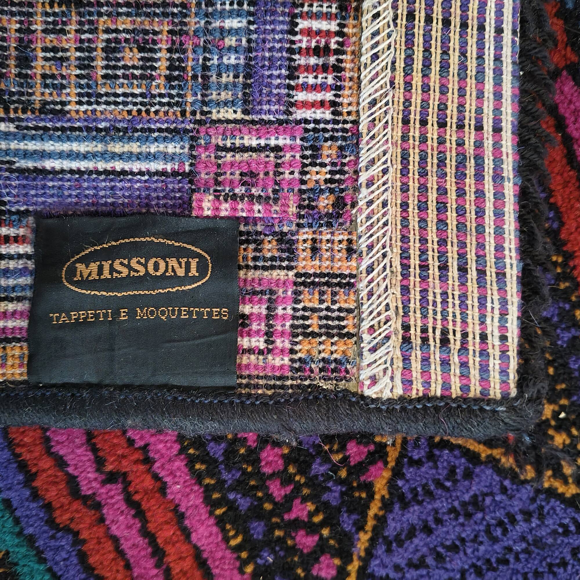 1980s Gorgeous Missoni Geometric Wool Rug for T&J Vestor