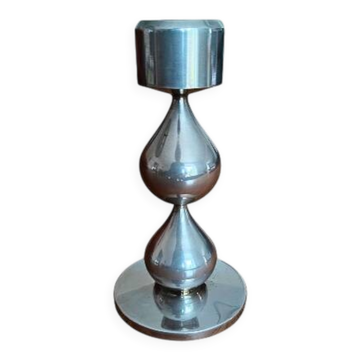 Bougeoir plaquée or 24 carats par Hugo Asmussen, Danemark, années 1970