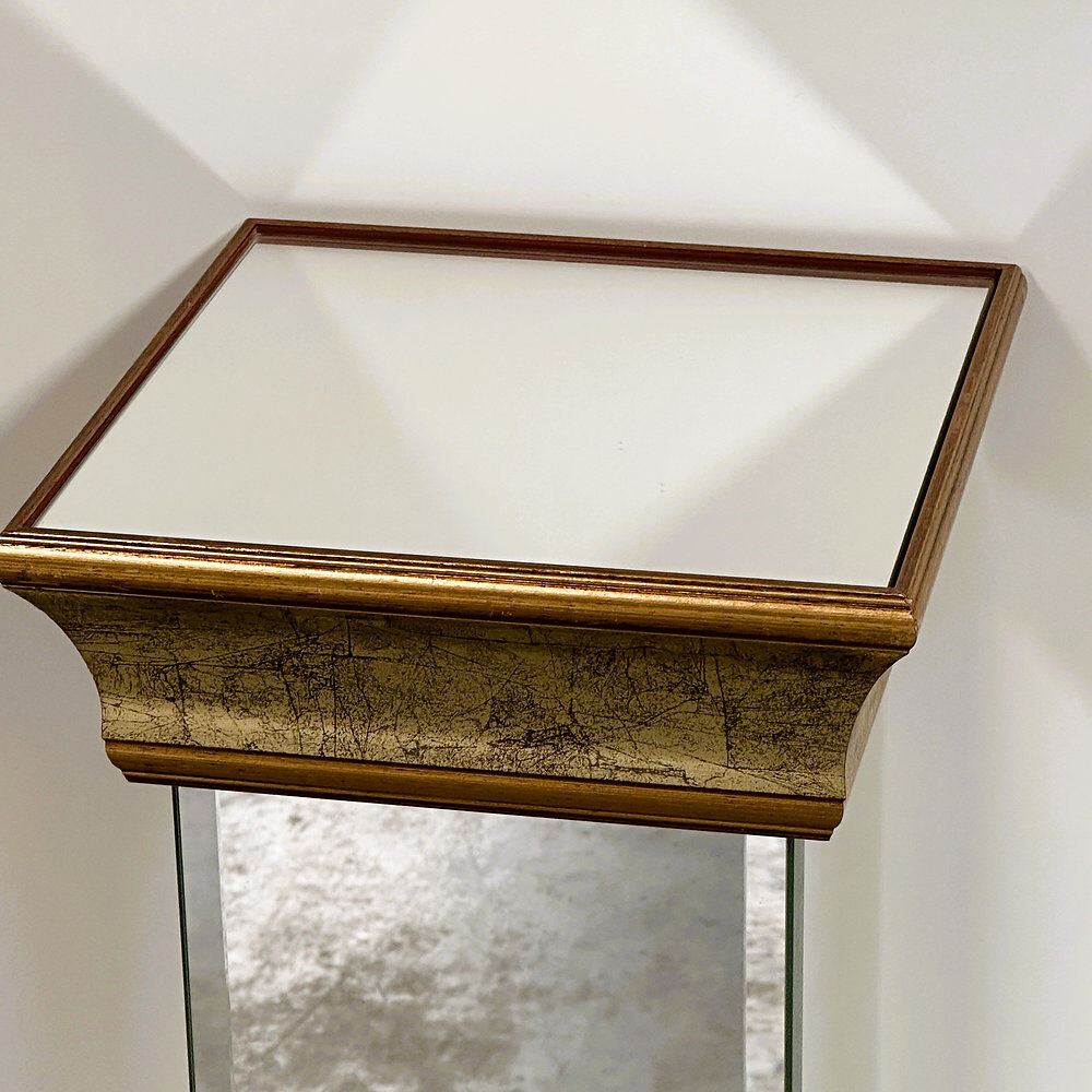 Pair of Deknudt mirrored pedestals / plinths in gilt finish, Belgium, 1980s