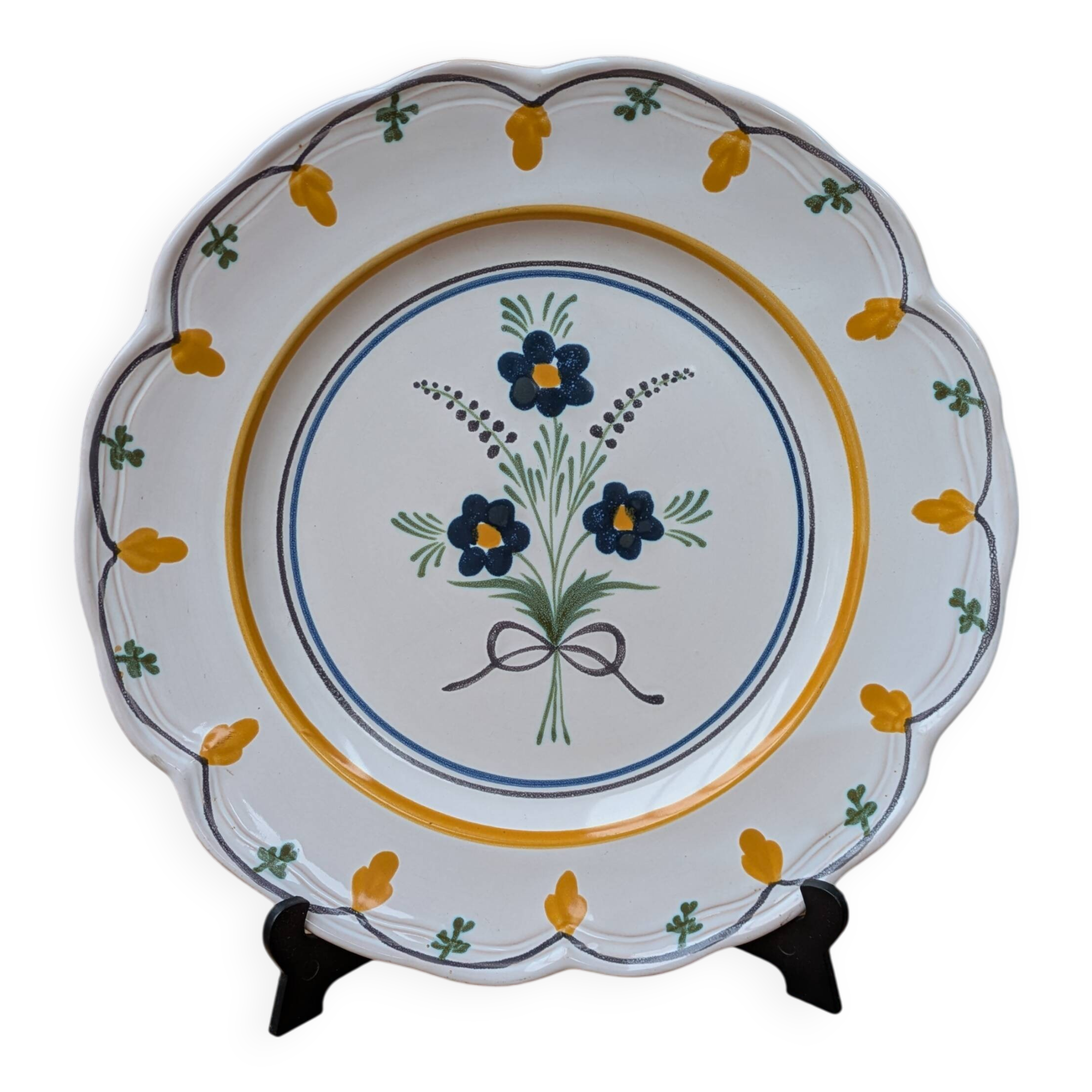 MBFA Pornic wall plate Hand painted Uranie model floral decoration