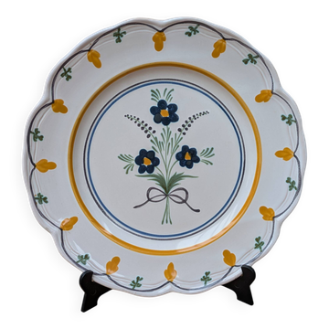 MBFA Pornic wall plate Hand painted Uranie model floral decoration