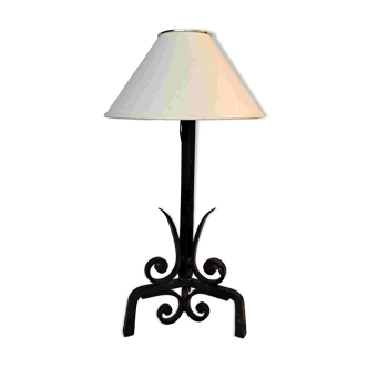 Brutalist tripod wrought iron lamp base 1950/1960.
