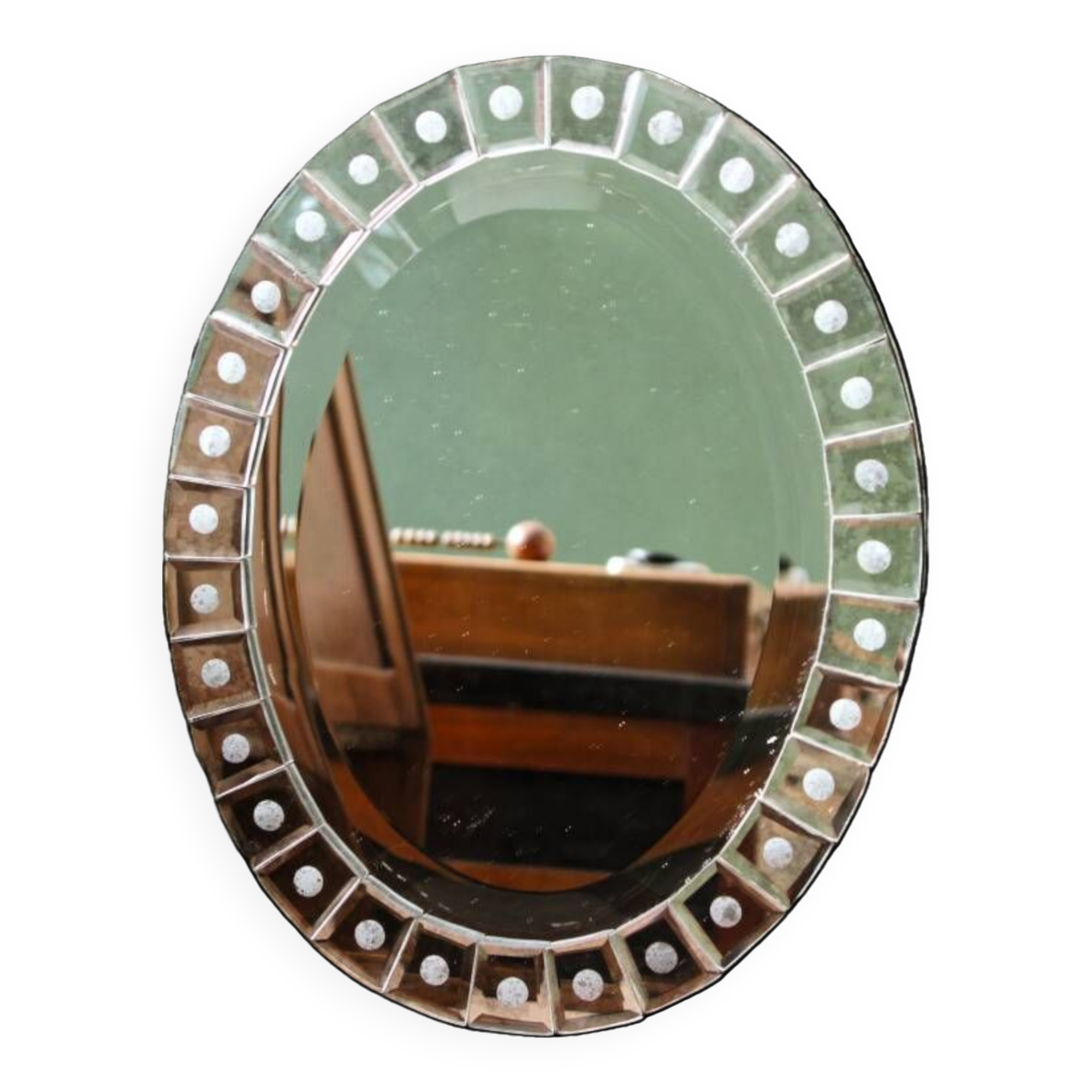 Beveled glass mirror and glass plates