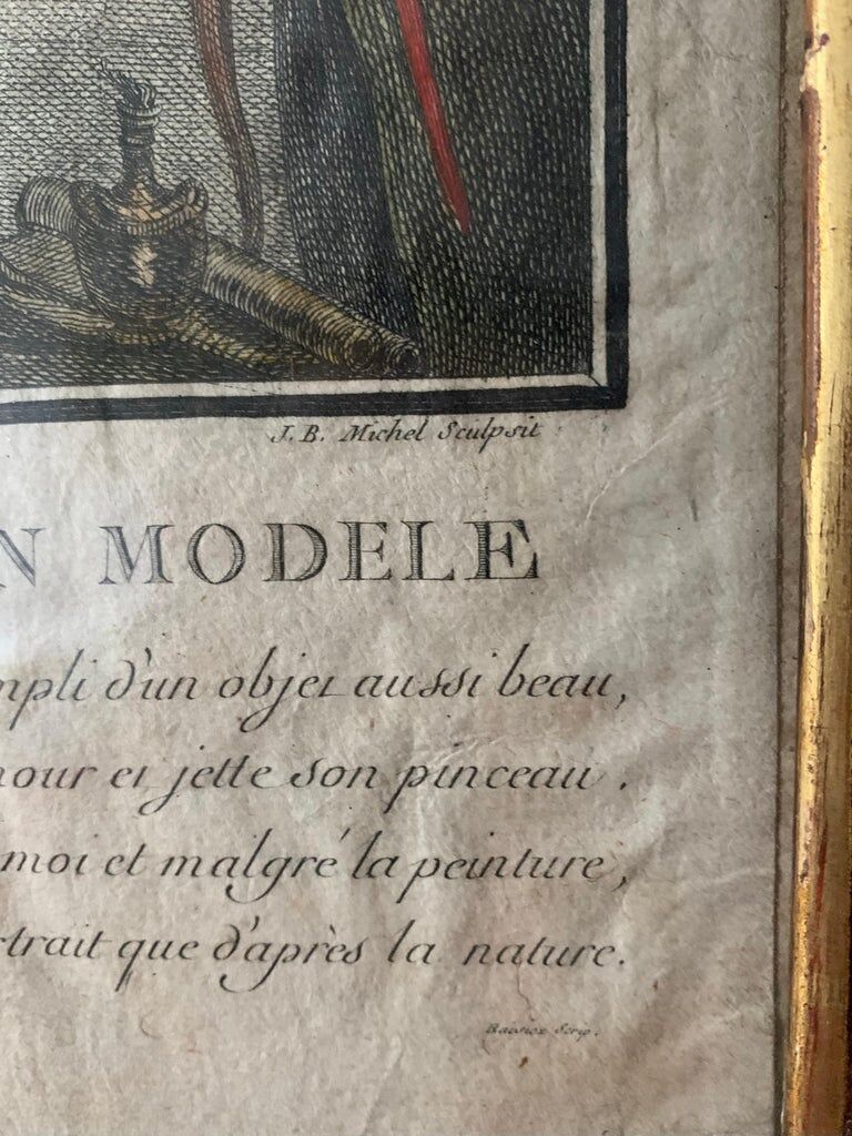 Chevallier, Le peintre amoureux de son modèle, gravure, XXème siècle