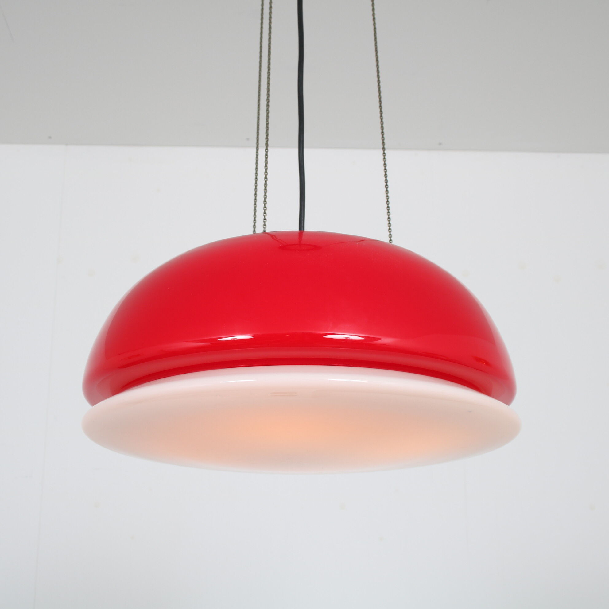 1960s Red glass hanging lamp from Italy