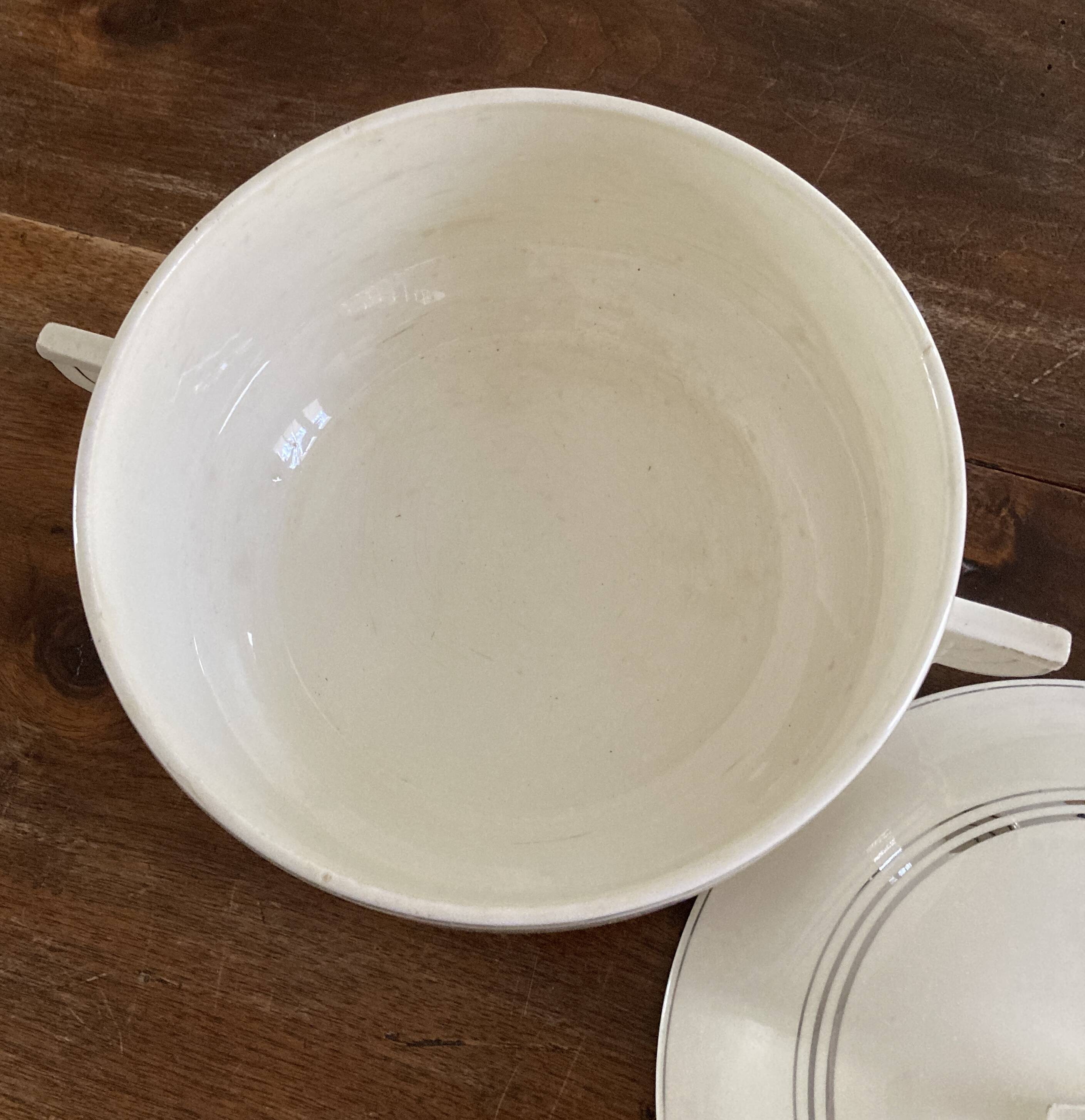 Art Deco Soup Tureen - Cream White