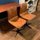 Paire de chaises vintage bois et métal pour bureau d'écolier