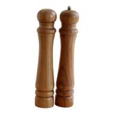 Paire de moulins à sel et poivre en bois vintage – Grand format