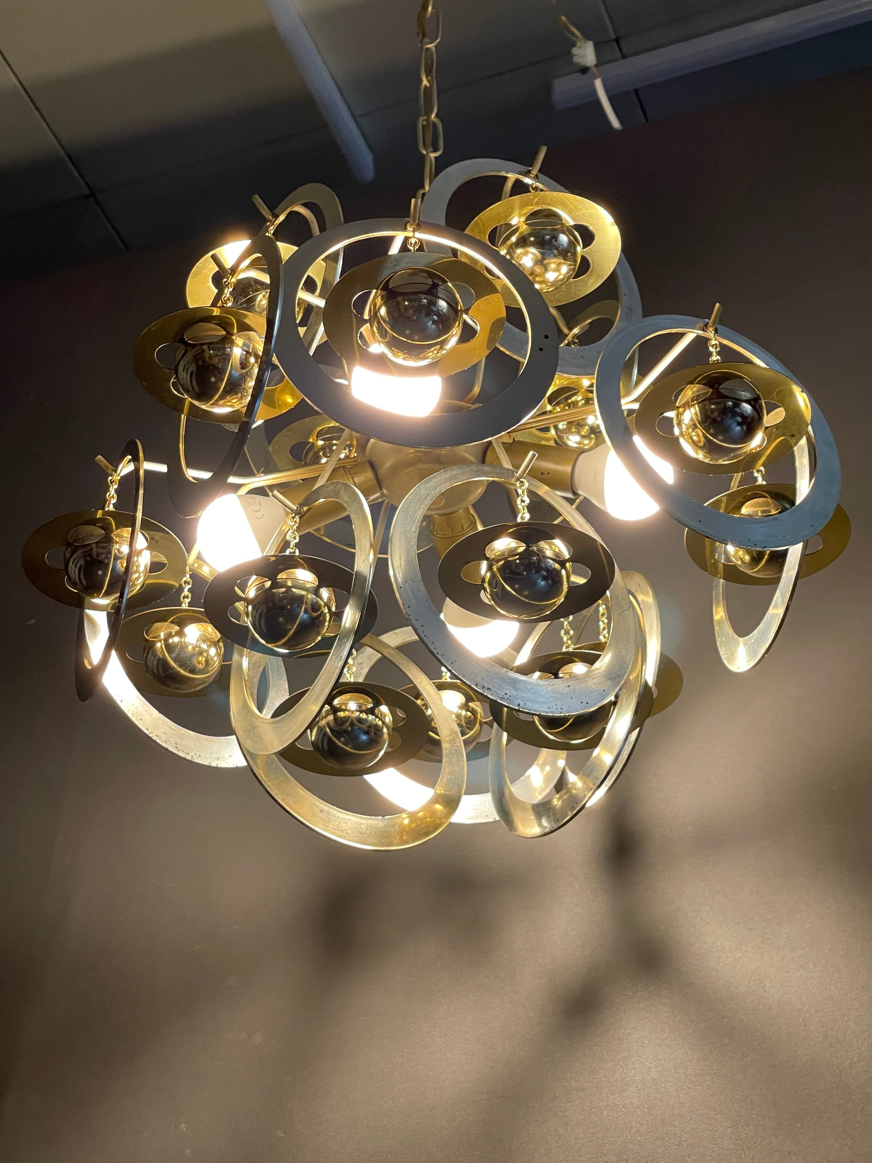 Vintage chandelier 70s planet