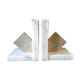 Pair of greenhouse books in white marble 60s