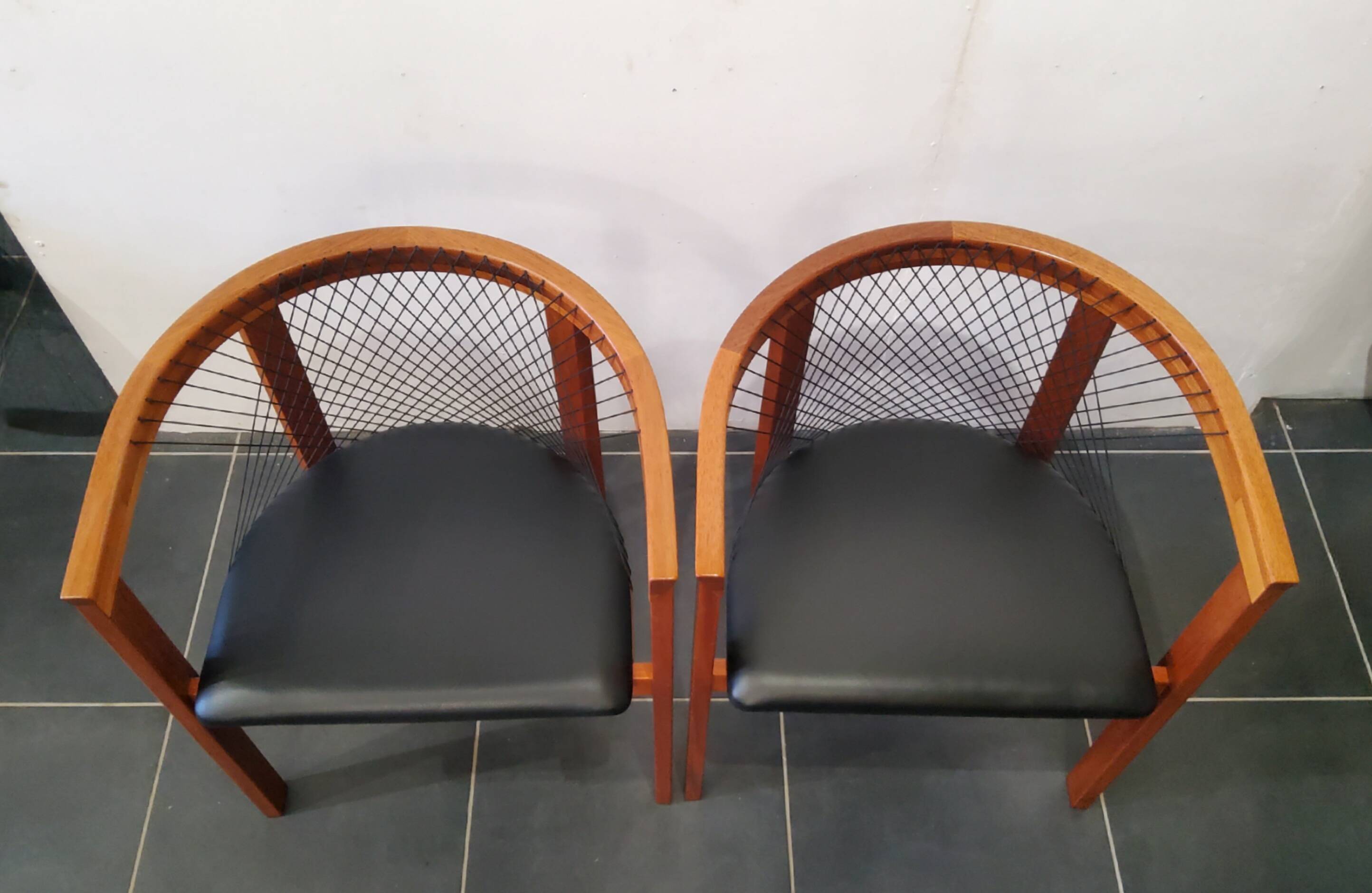 Scandinavian rope chairs by Niels Jørgen Haugesen for Tranekaer Denmark