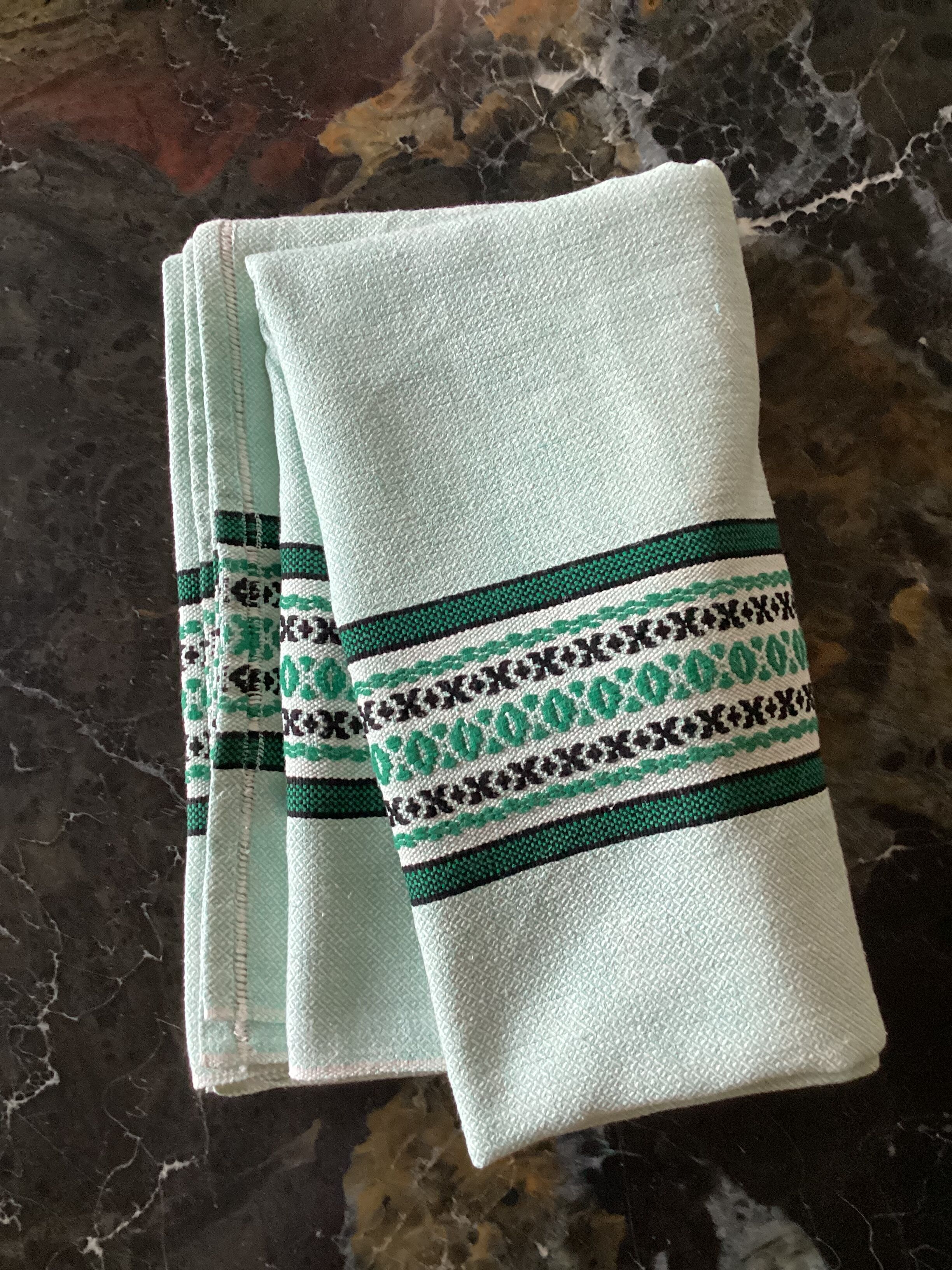 Cotton &  linen tablecloth vintage light green color
