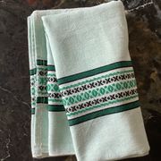 Cotton &  linen tablecloth vintage light green color