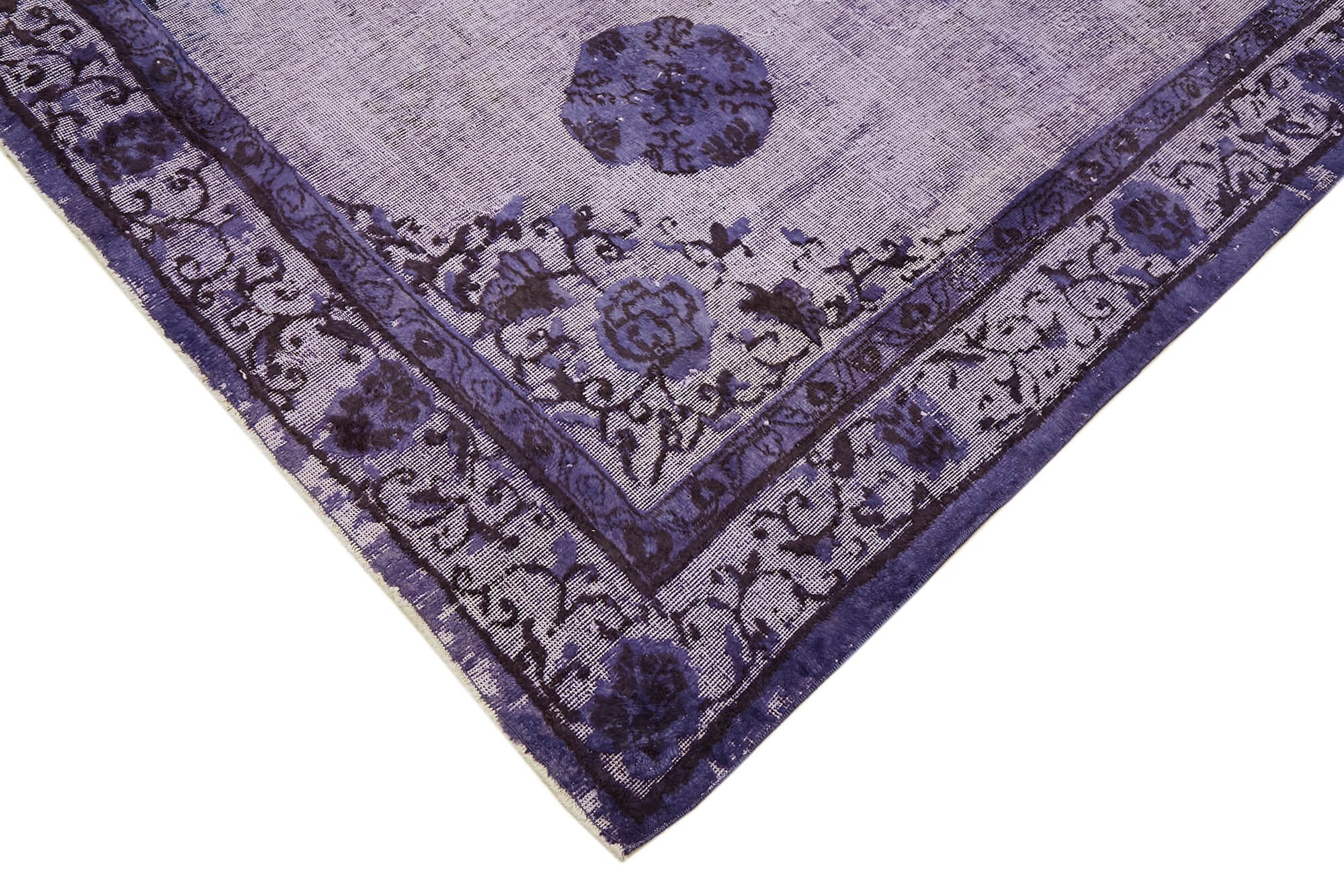 Hand-knotted antique oriental 1970s 216 cm x 320 cm purple carpet