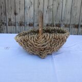 Raffia braid handle basket