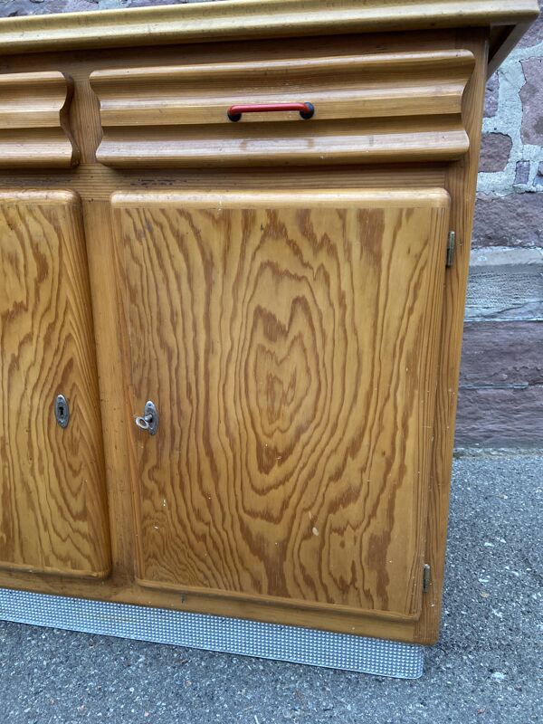 Buffet bas mado en pitchpin vintage 1950