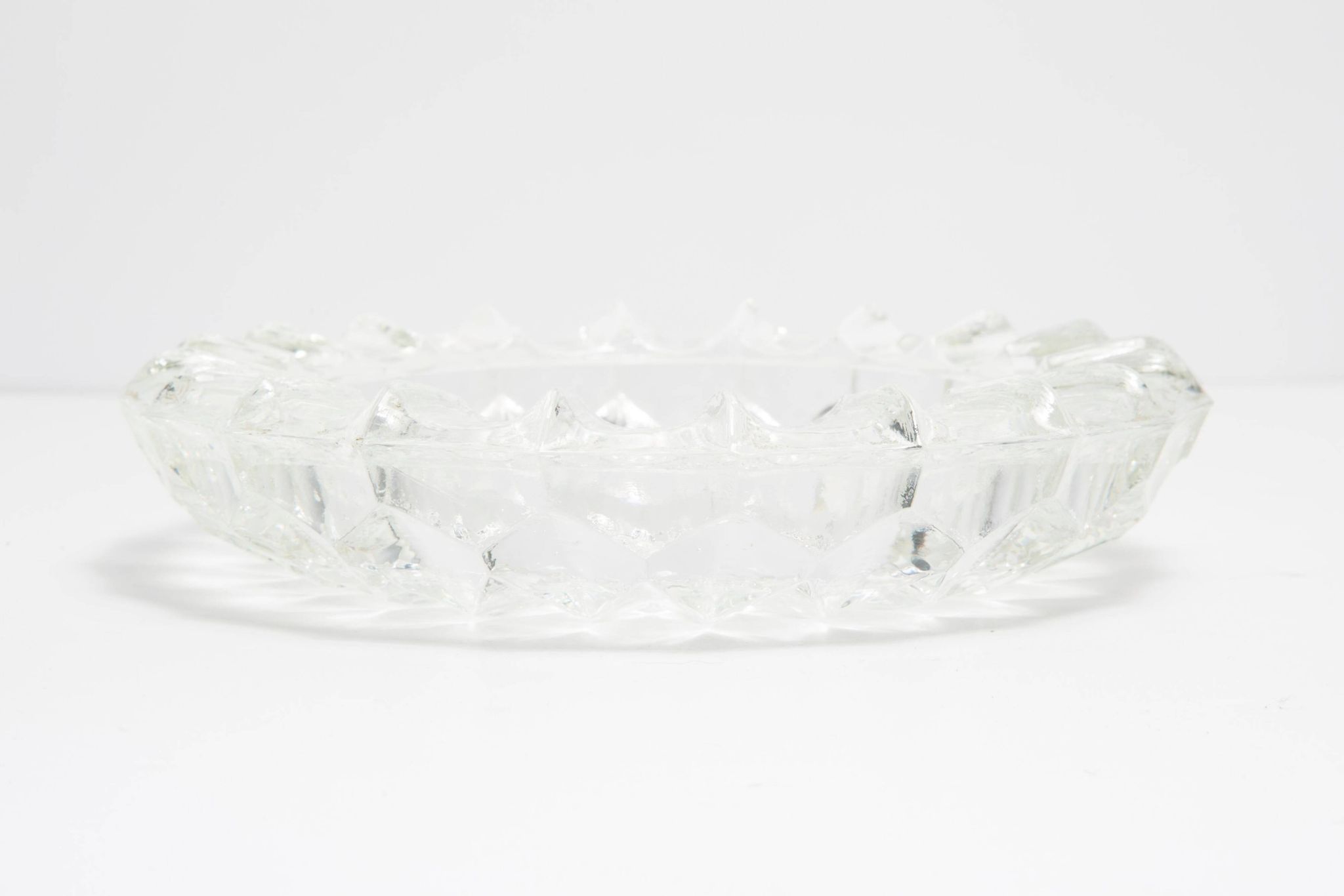 Vintage Mid-Century Crystal Ashtray Bowl, Italy, 1970s