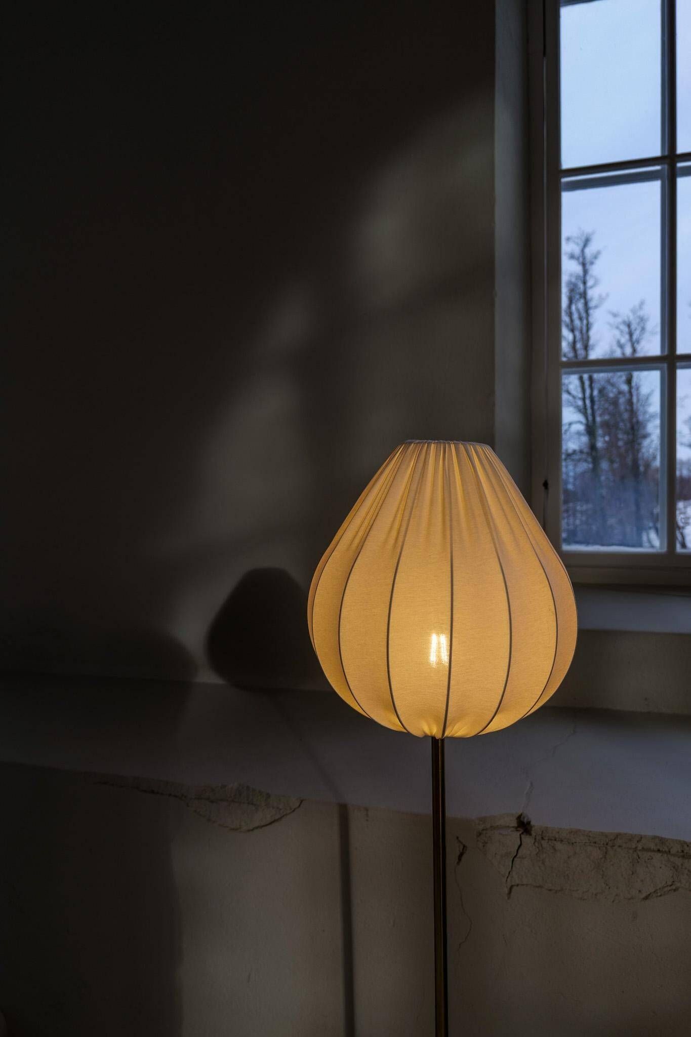 Modern mid-century brass trumpet-shaped floor lamp, Sweden, 1960s.