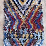 Colorful Boucherouite Moroccan rug - 88 x 158 cm