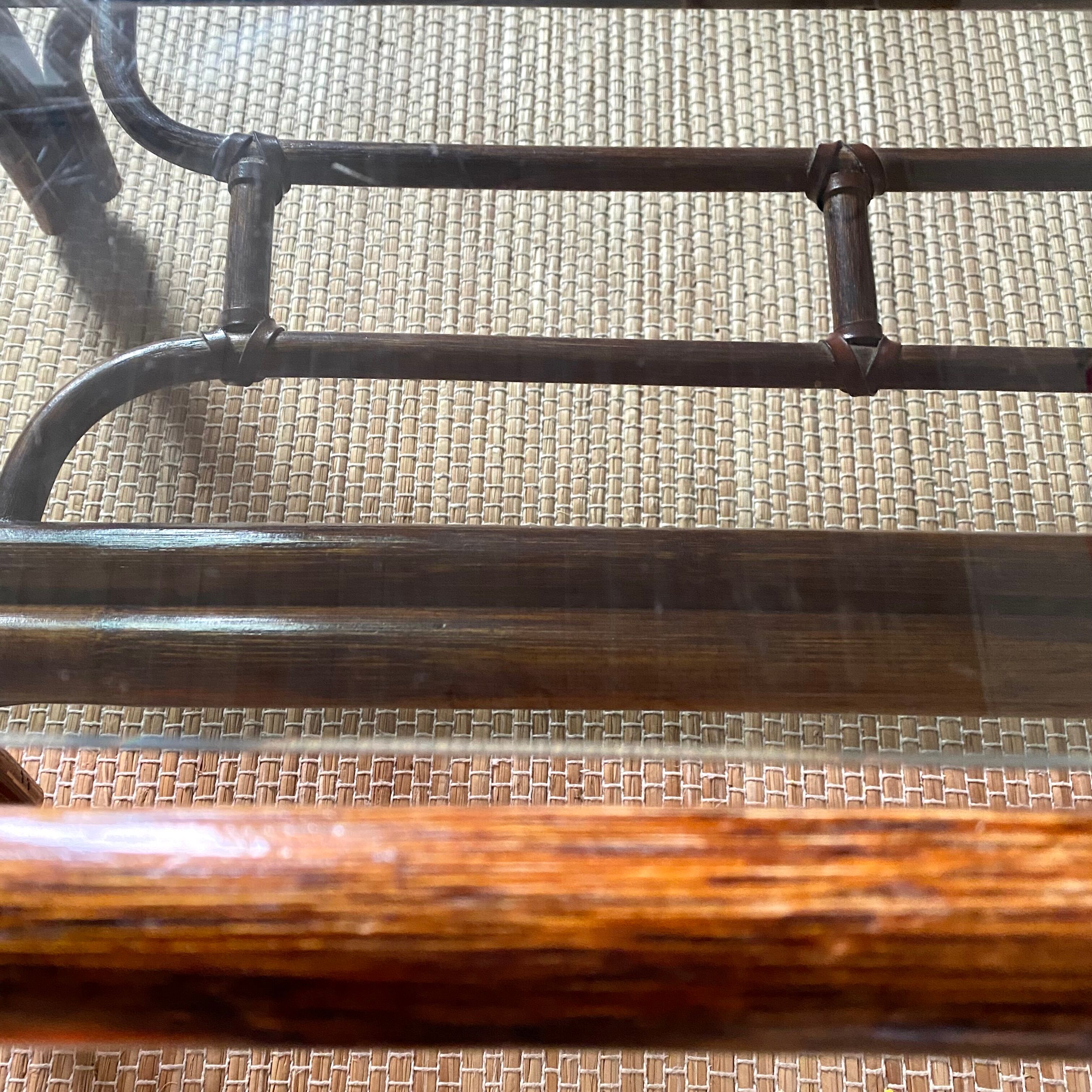 Rattan coffee table and smoked glass