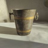 Champagne bucket in silver metal and brass