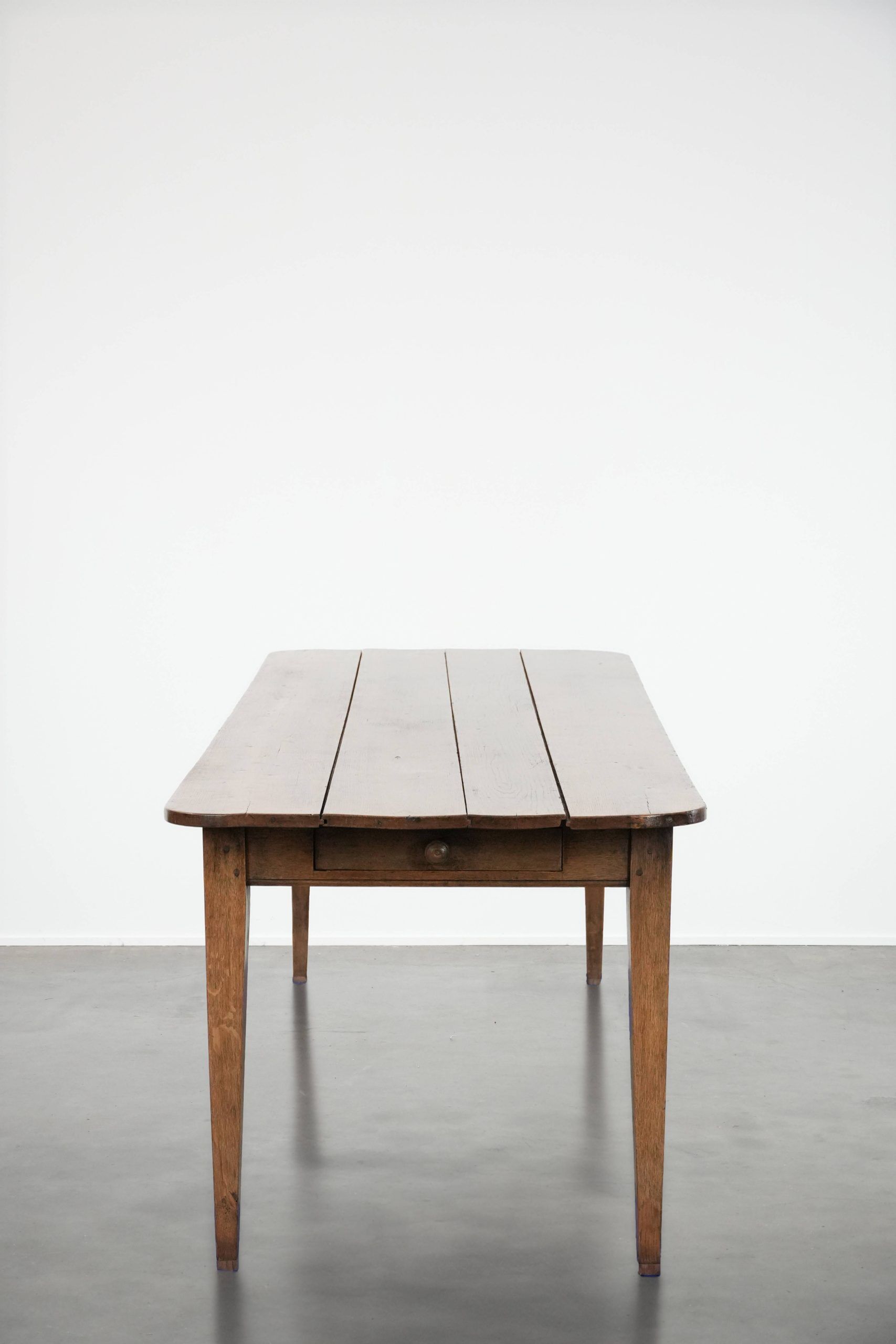 Large antique dining table for 6 to 8 people with two functional drawers