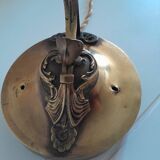 Brass lamp with art deco pearly opaline
