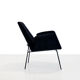 Vintage Italian armchair in black velvet attributed to Gastone Rinaldi
