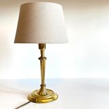 Lamp solid brass and vintage fabric
