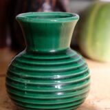 Ancient vase in green ceramic Poet Laval