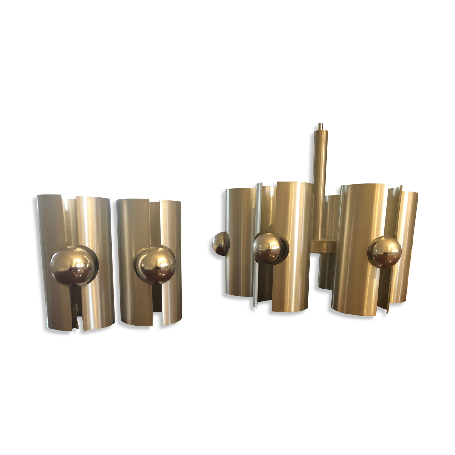 Chandelier set and Wall Lamps Space age