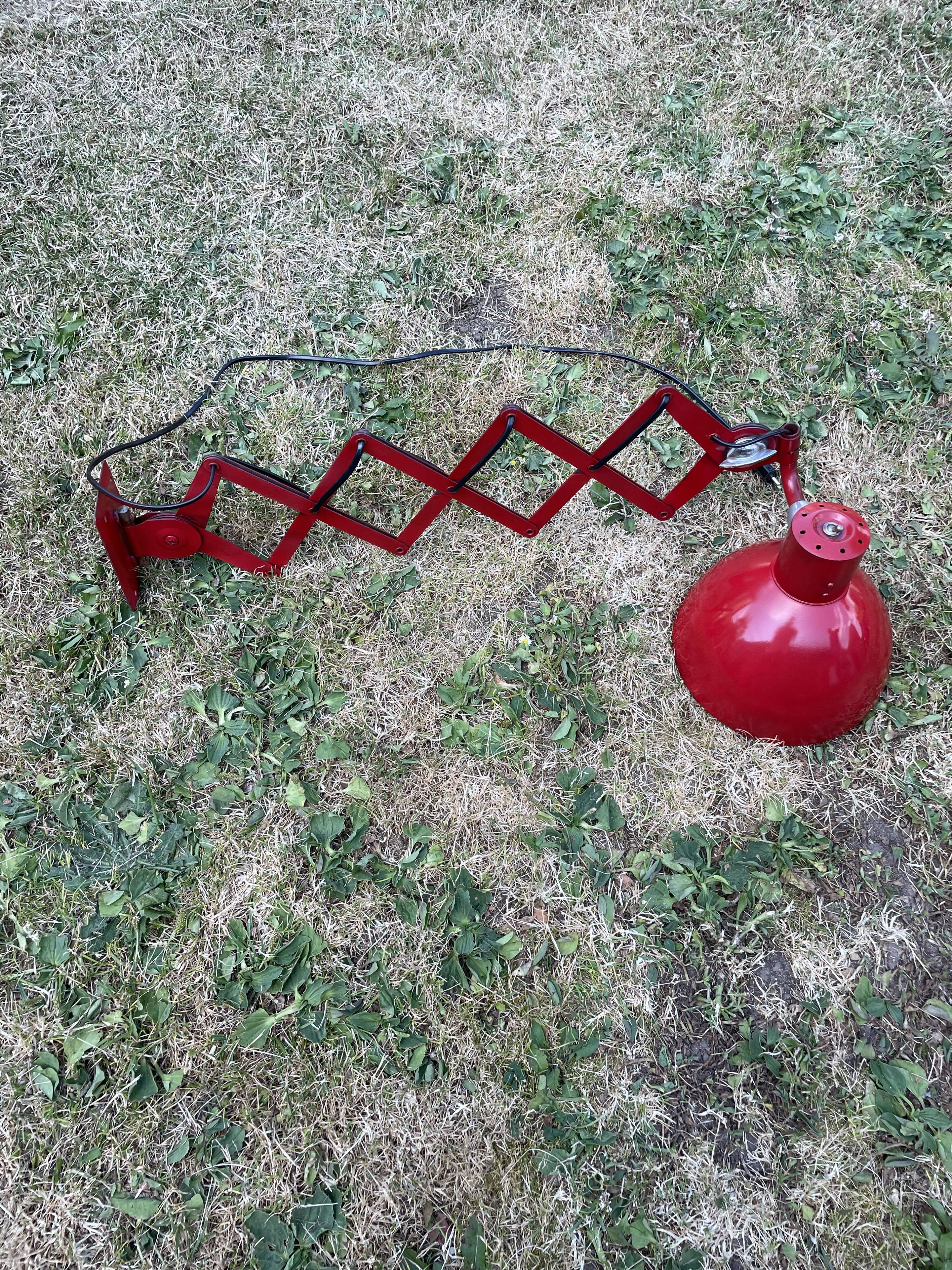 Vintage pantograph wall lamp 1950 red