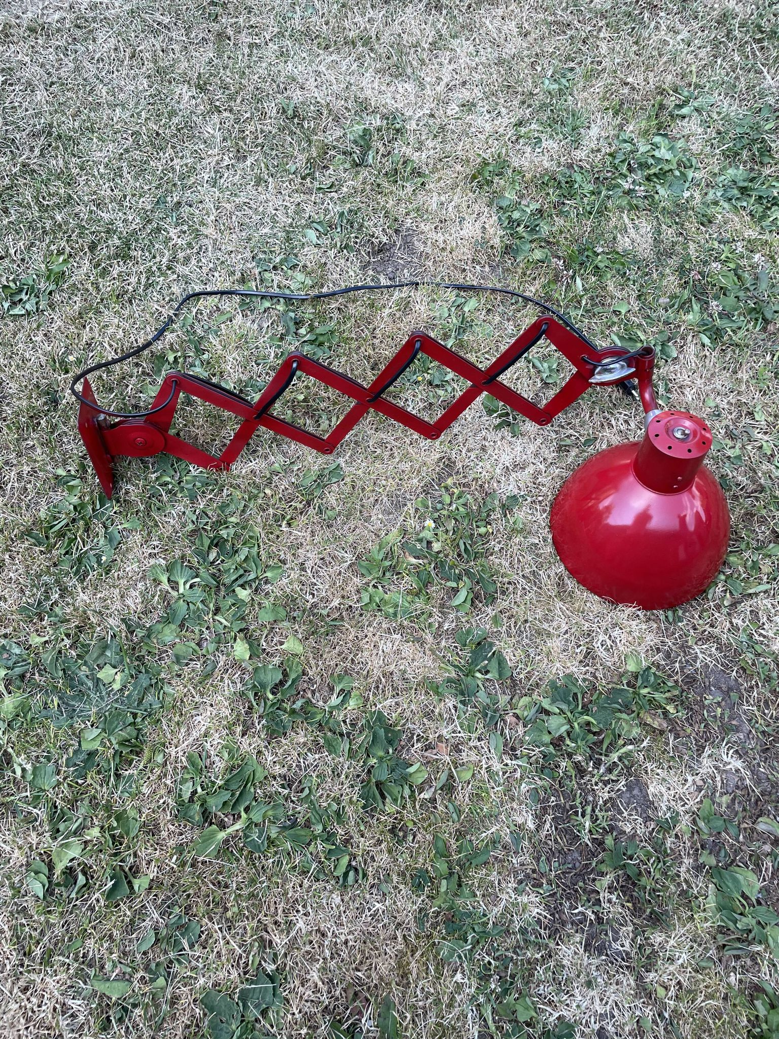 Vintage pantograph wall lamp 1950 red