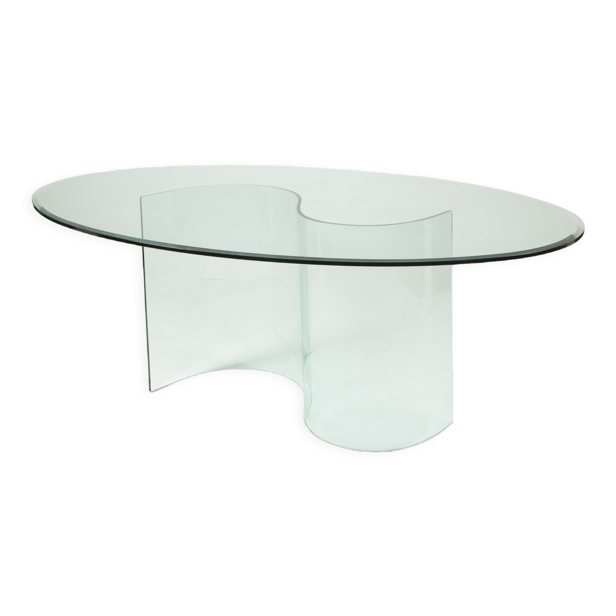 Table à manger en verre vintage