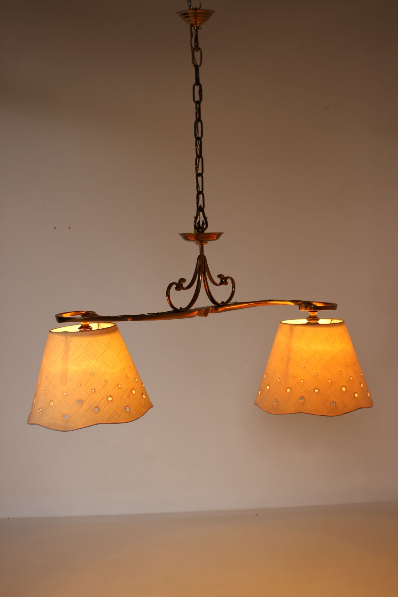 1970s italian brass pendant light