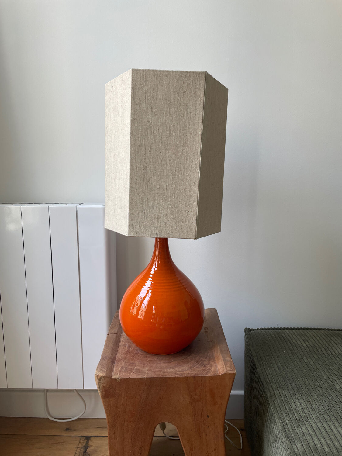 Orange ceramic lamp