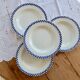 4 antique deep plates, ironstone Salins - Damier model