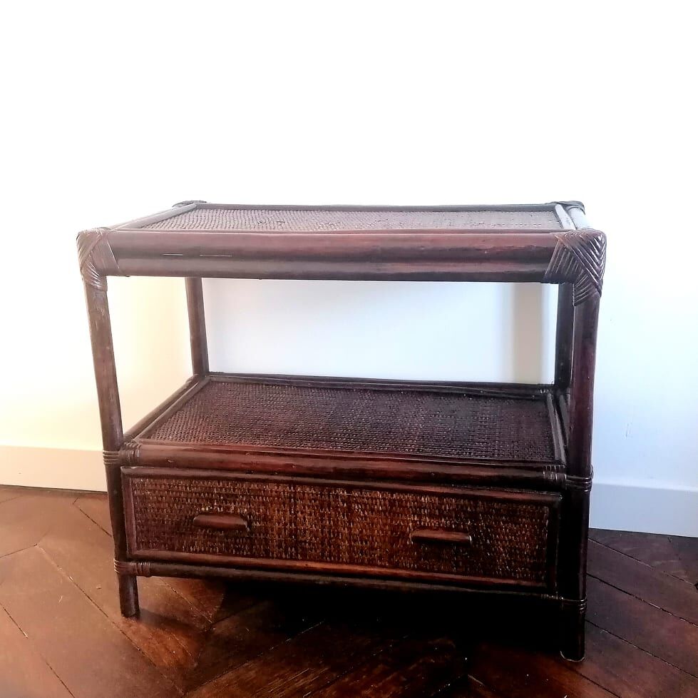 Rattan support cabinet 1960s