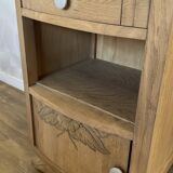 Art Deco bedside table in solid oak