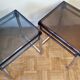Paire de tables de chevet en plexiglas et chrome bleue et fumé, années 70