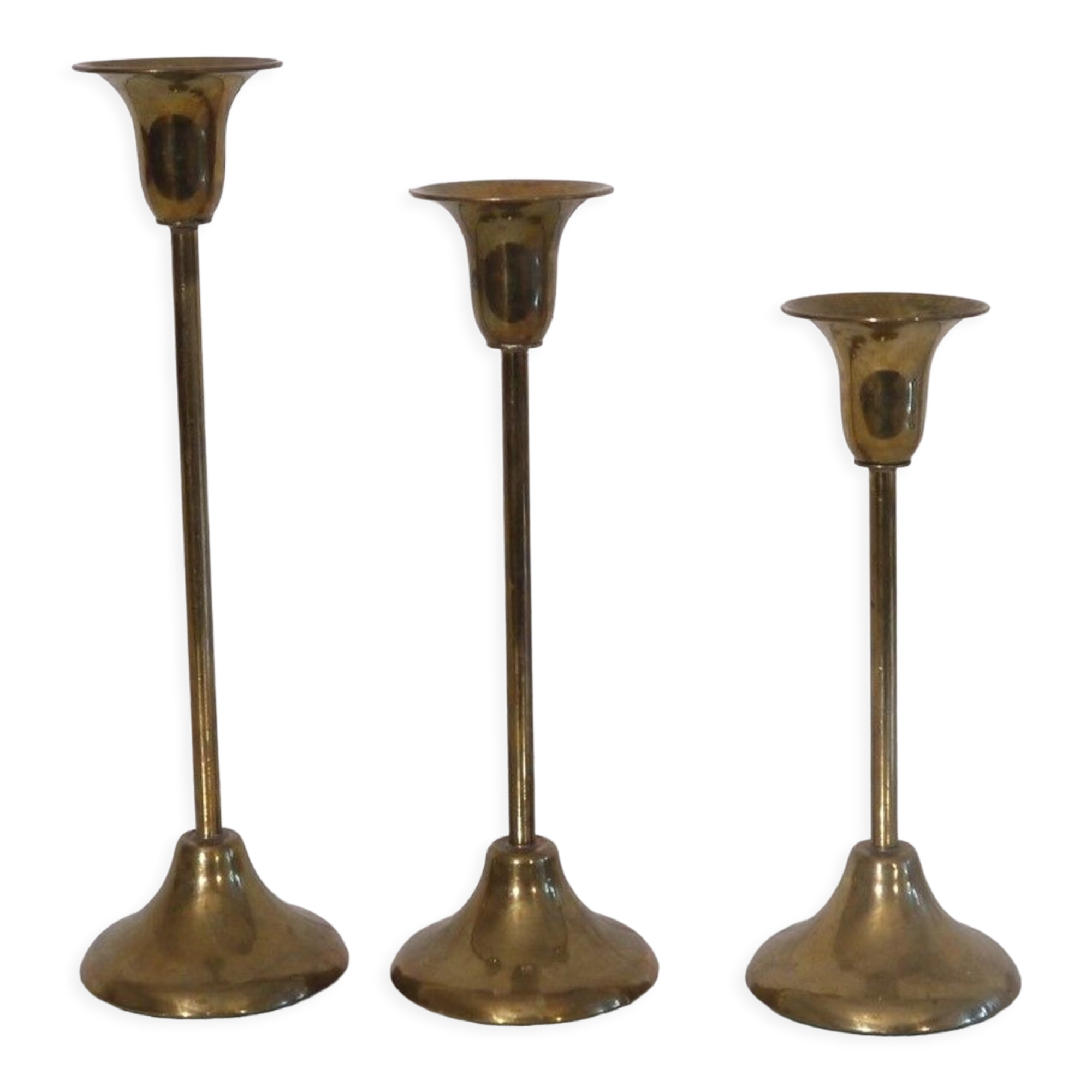 Scandinavian vintage brass candlesticks 1970