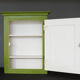 Armoire verte à suspendre peinte et cirée
