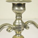 Silver metal candlestick 20 cm