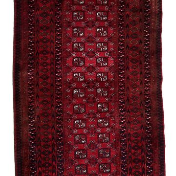 Handmade vintage Afghan Ersari runner 108cm x 282cm, 1960s