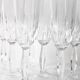 Ensemble de 10 flûtes à champagne vintage en cristal, verre à pied italien transparent.