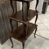 Set of 3 rustic nesting coffee tables in Louis XV style from 1950.