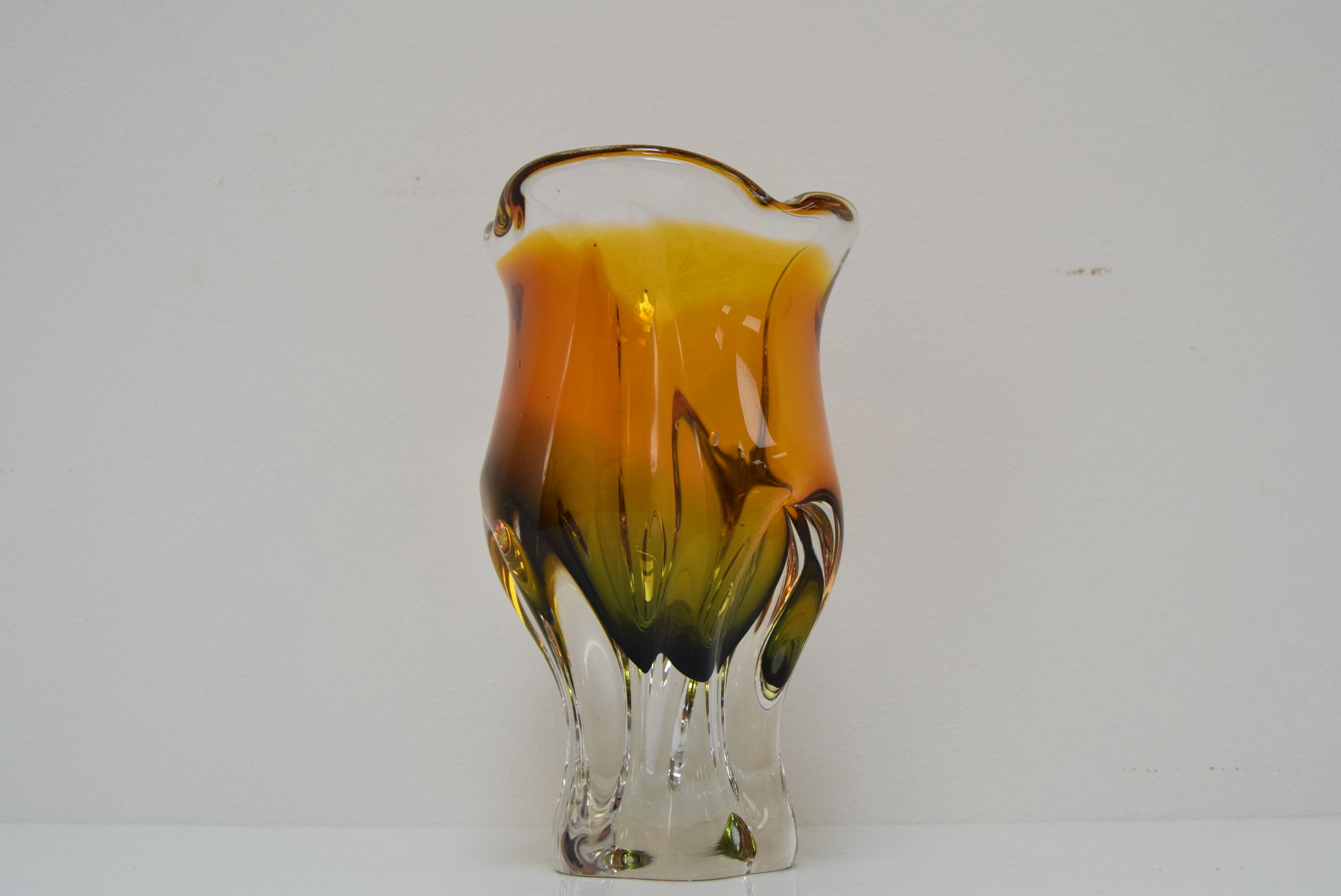 Art Glass Vase by Josef Hospodka for Glasswork Chribska,1960's.