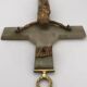 Vintage onyx stone wall crucifix and gold metal christ