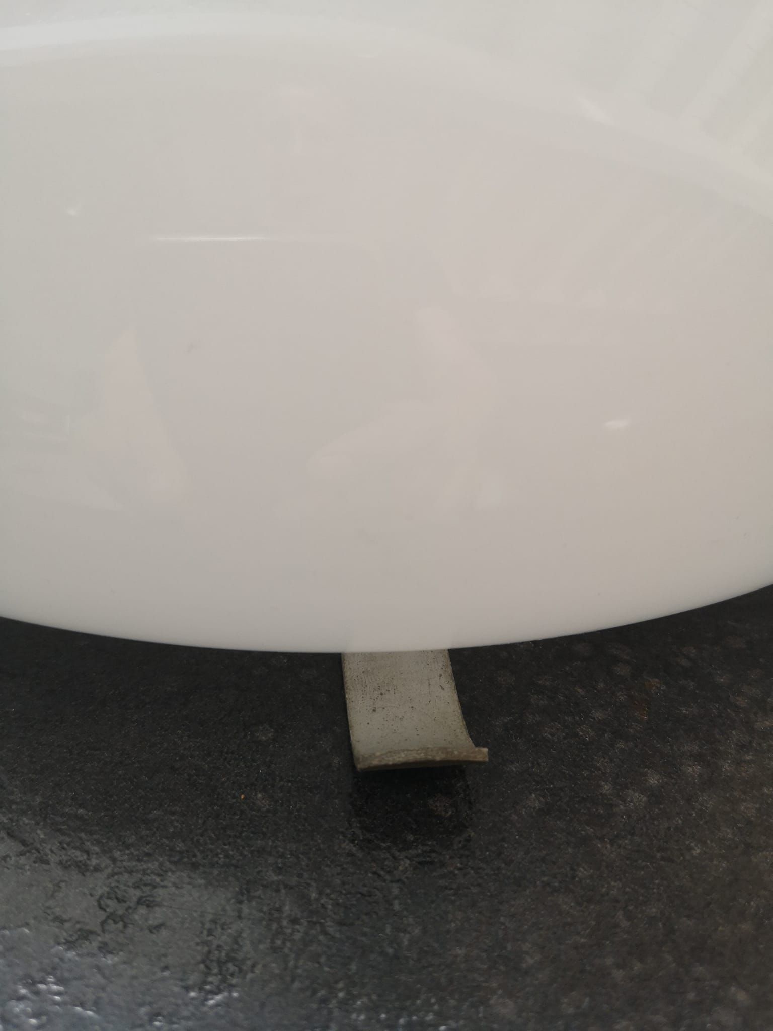 Lampshade old ceiling lamp half globe ball opaline industrial white vintage tbe ø 30 cm 2 lights